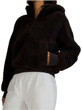 Lululemon Textured Fleece 1/2 Zip Women's 6 Black